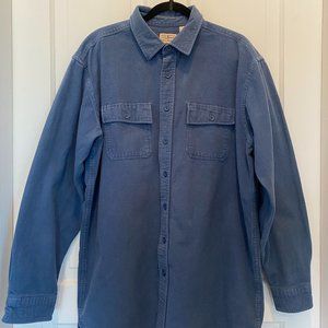Vintage L.L. Bean Blue Chamois Cloth Thick Flannel Button Down Shirt
